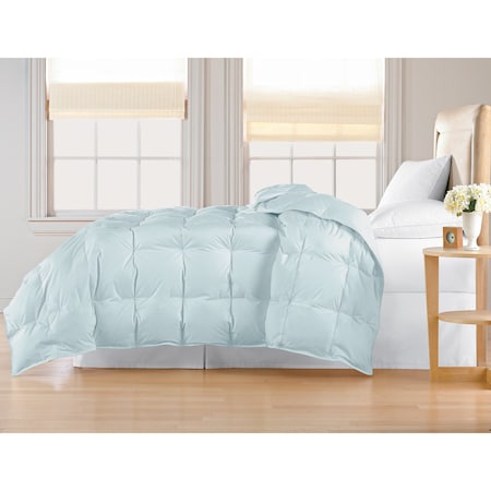Blue Ridge Microfiber White Goose Down Comforter, Light Blue, King 033092
